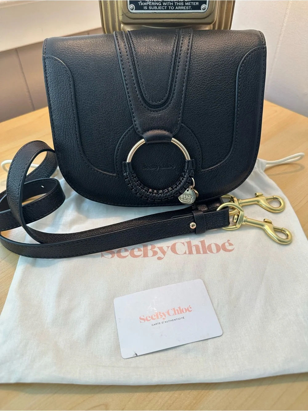 See By Chloé Black Leather Small Shoulder Bag with Gold Hardware - Picture 1 of 9